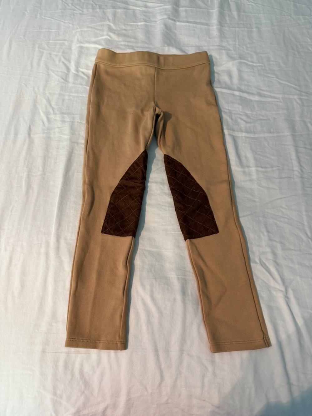Janie and Jack Riding Pants in Tan with Brown Knee Patches